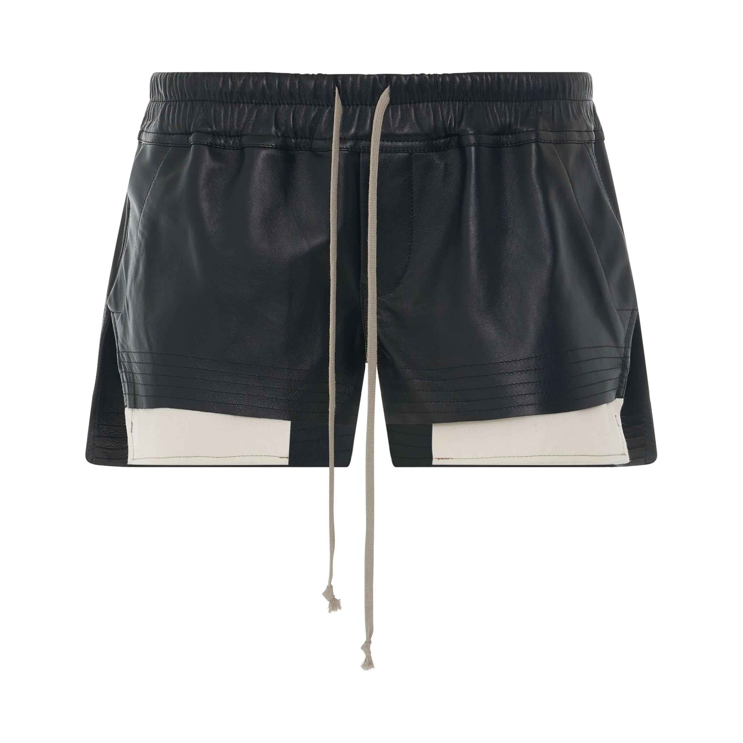 Pelle Leather Boxer Shorts in Black