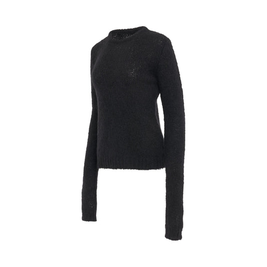 Round Neck Knit Sweater in Black