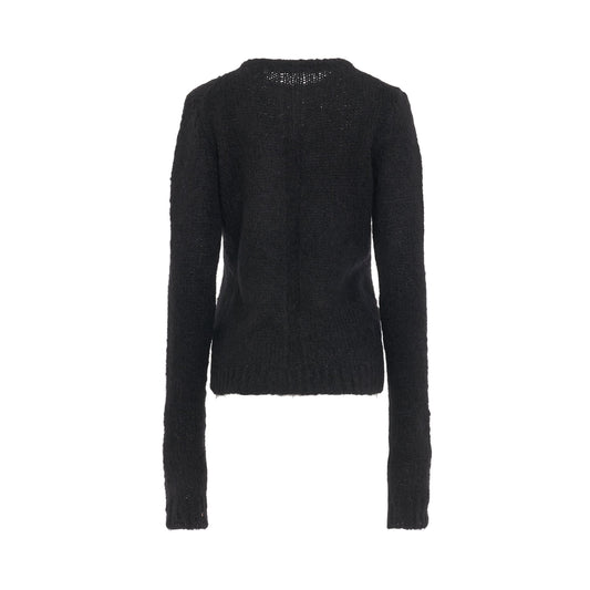 Round Neck Knit Sweater in Black