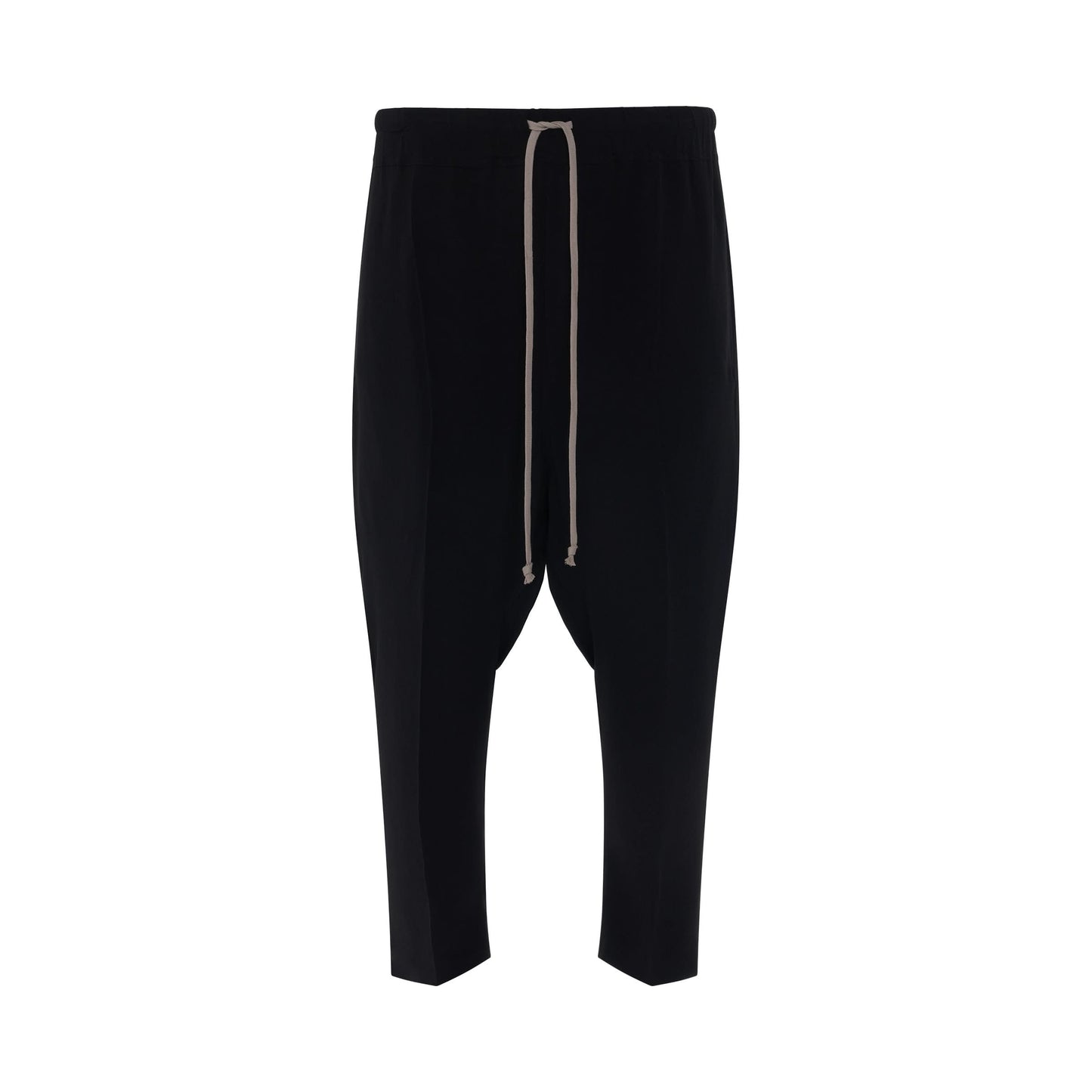 Drawstring Cropped Astaires Crepe Pants in Black