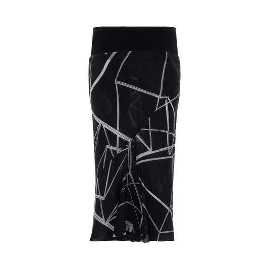 Knee Bias Crepe Skirt in Babel Print