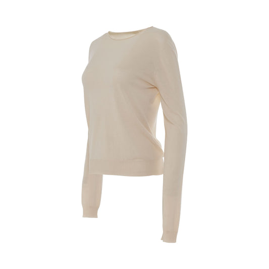 Biker Level Round Neck Sweater in Natural