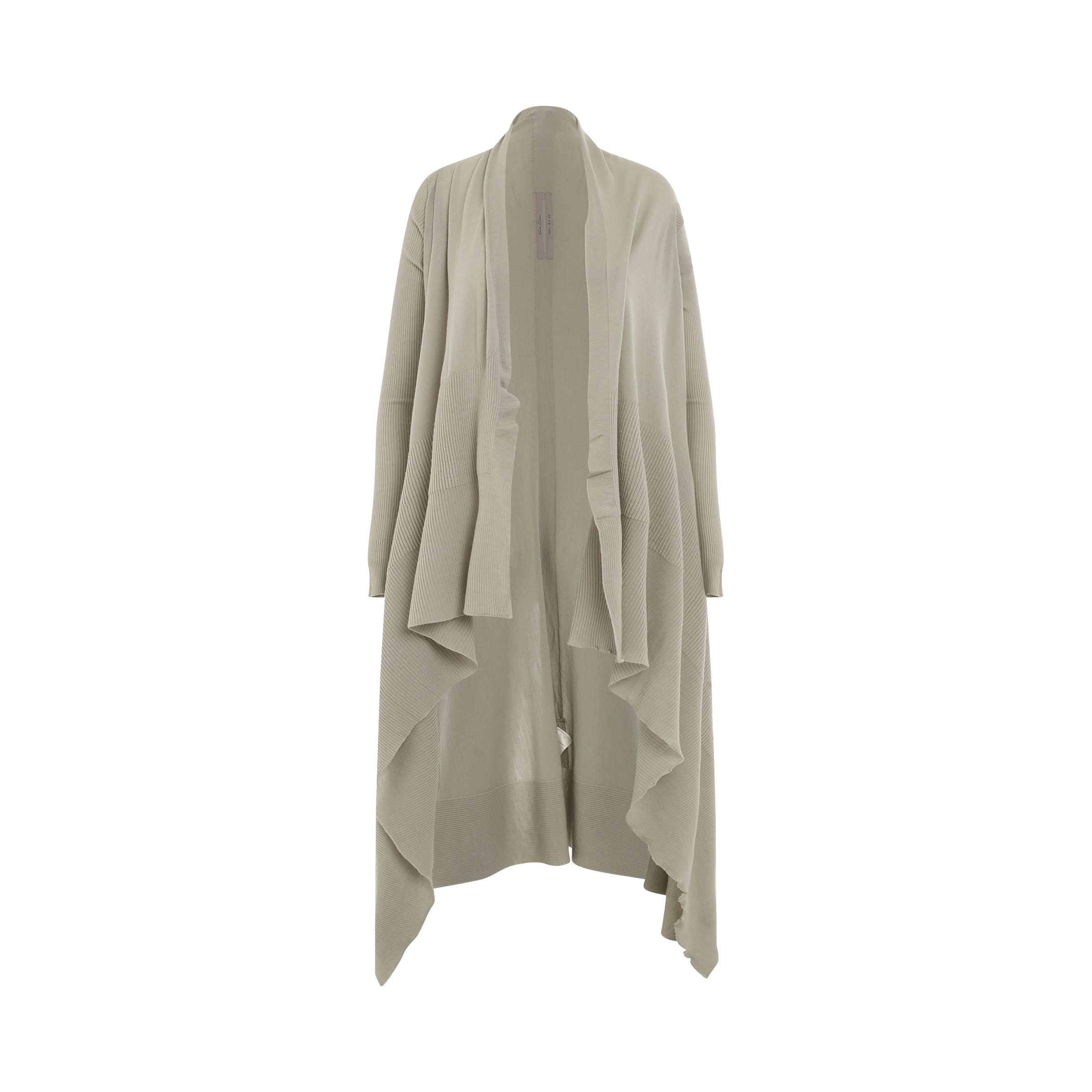 Long Wrap Rasato Knit Cardigan in Pearl