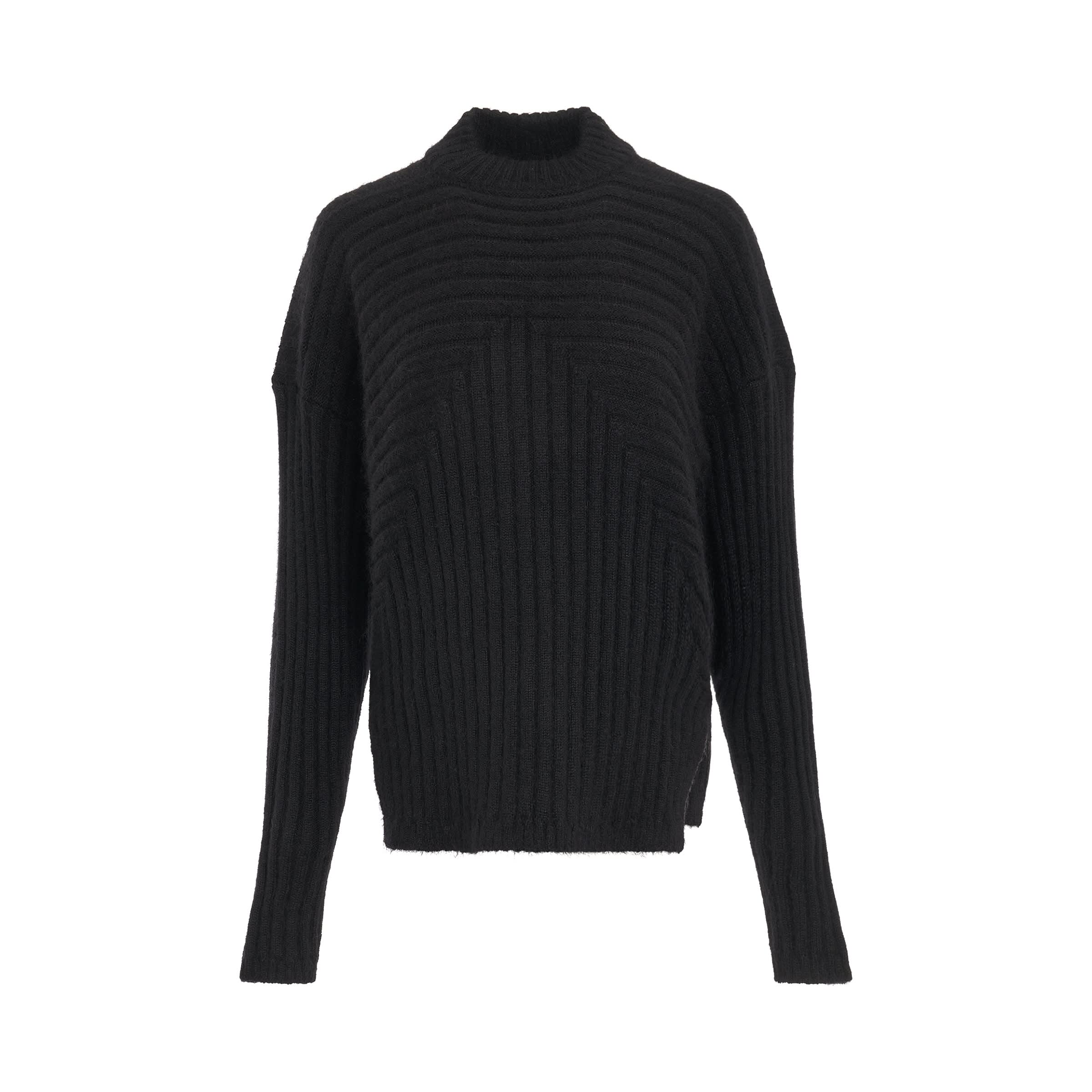 Cropped Tommy Luppeto Knit Sweater in Black