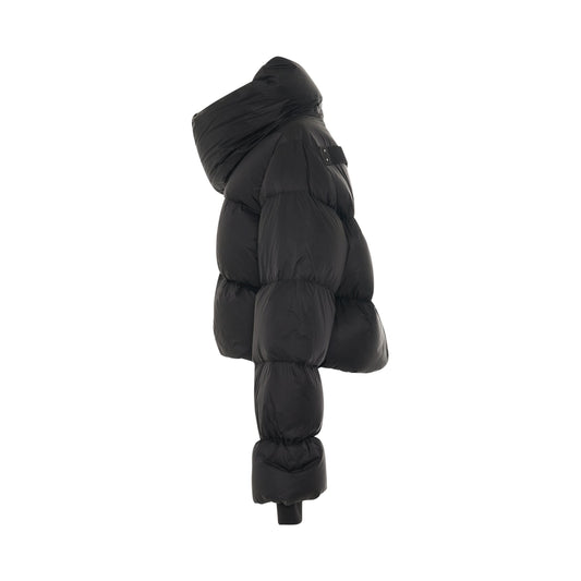 Funnel Neck Down Jacket in Black