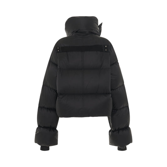 Funnel Neck Down Jacket in Black