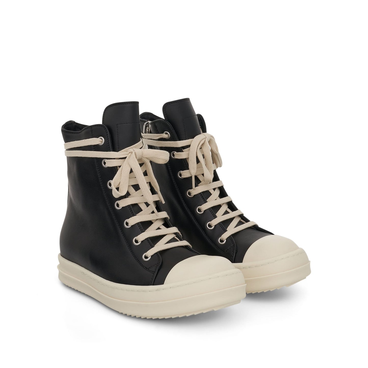 Strobe High Leather Sneaker in Black/Milk