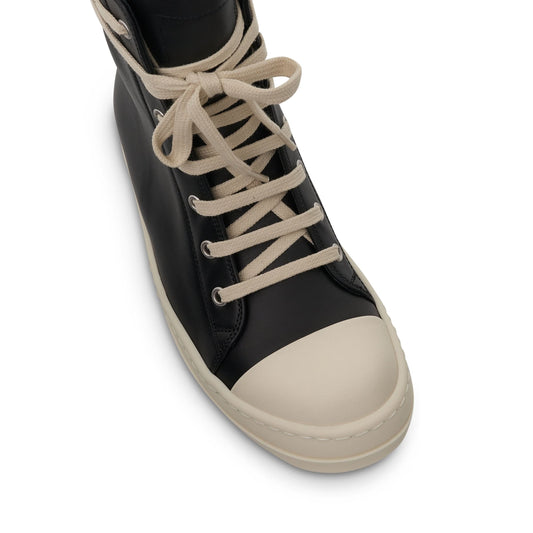 Strobe High Leather Sneaker in Black/Milk