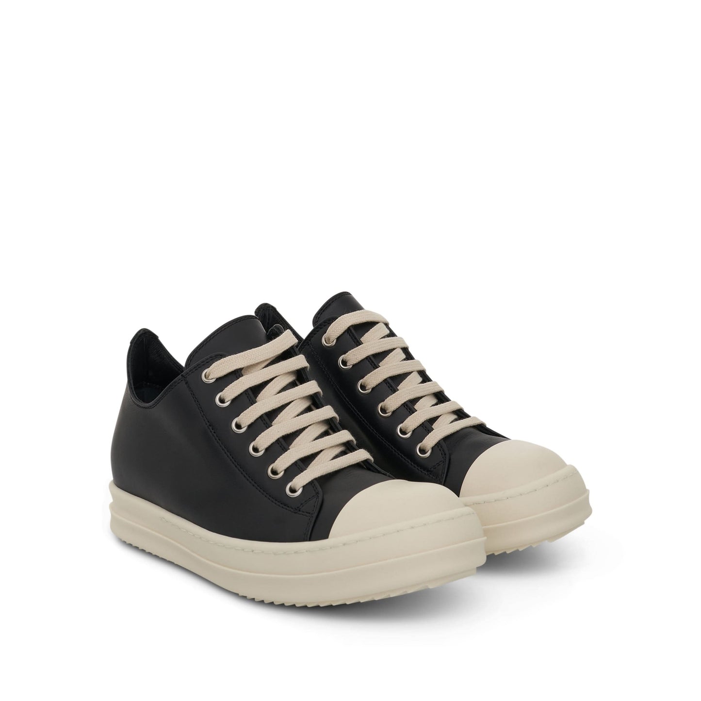 Strobe Leather Sneaker in Black/Milk