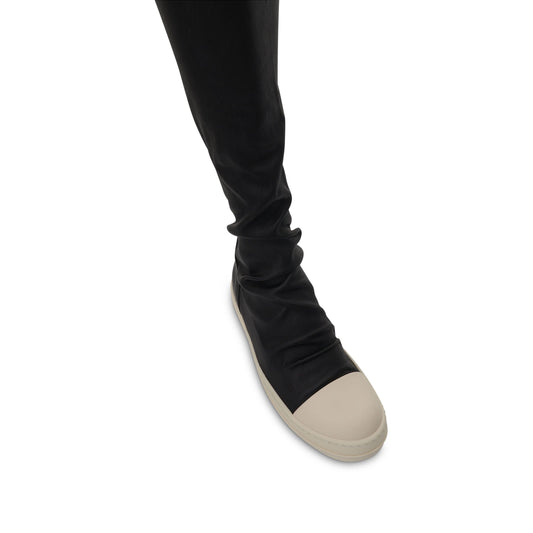 Knee High Stocking Sneaker Boots in Black/Milk