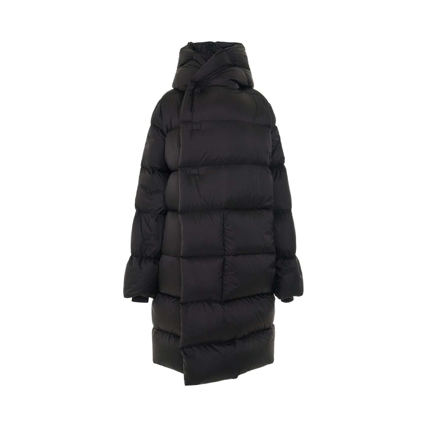 Long Sleeve Hooded Liner Down Jacket in Black