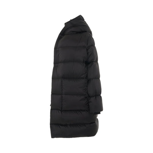 Long Sleeve Hooded Liner Down Jacket in Black