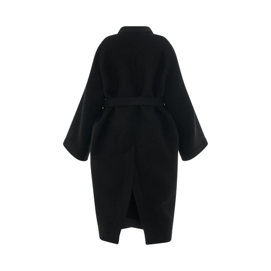 Dagger Robe Woven Coat in Black