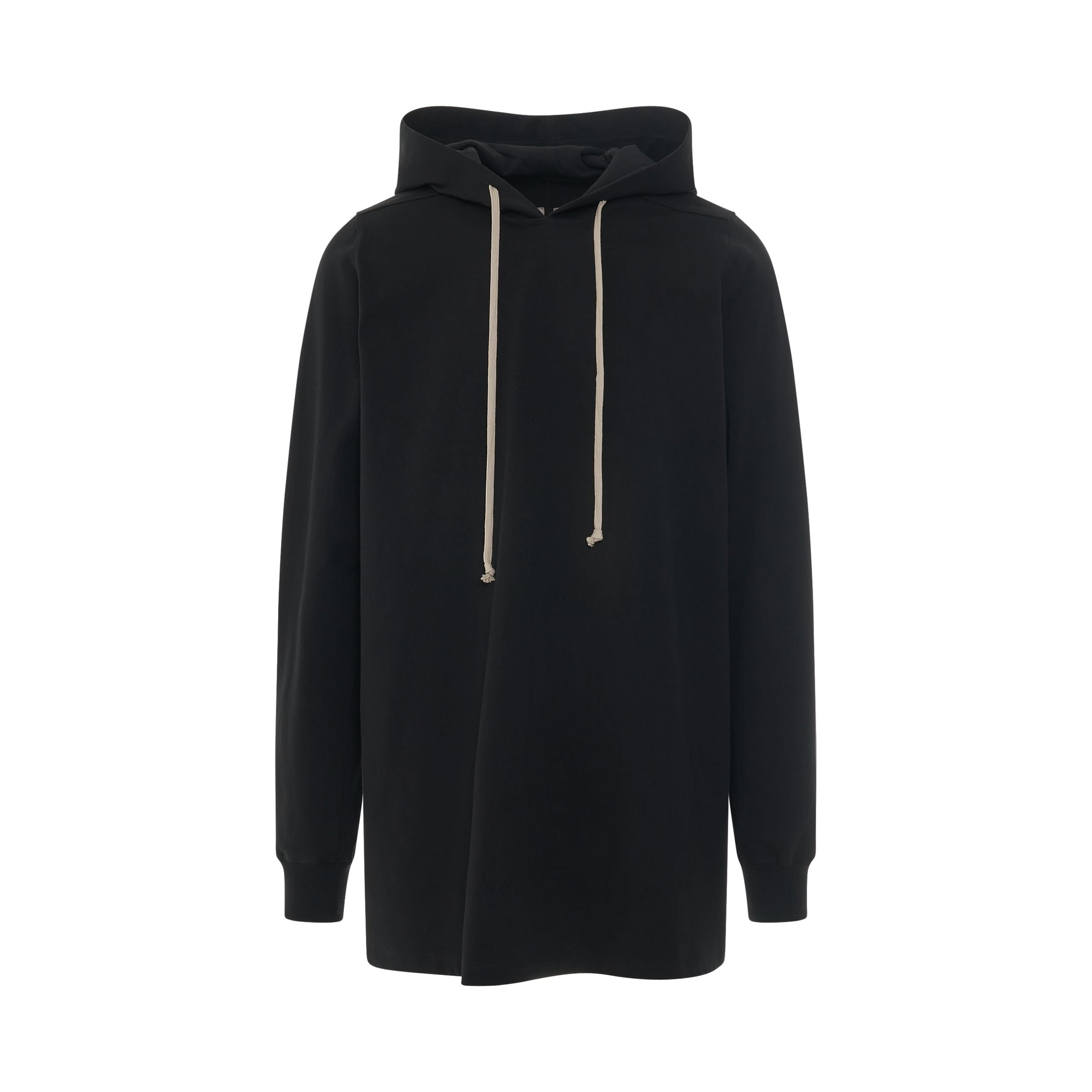 Long Knit Hoodie in Black