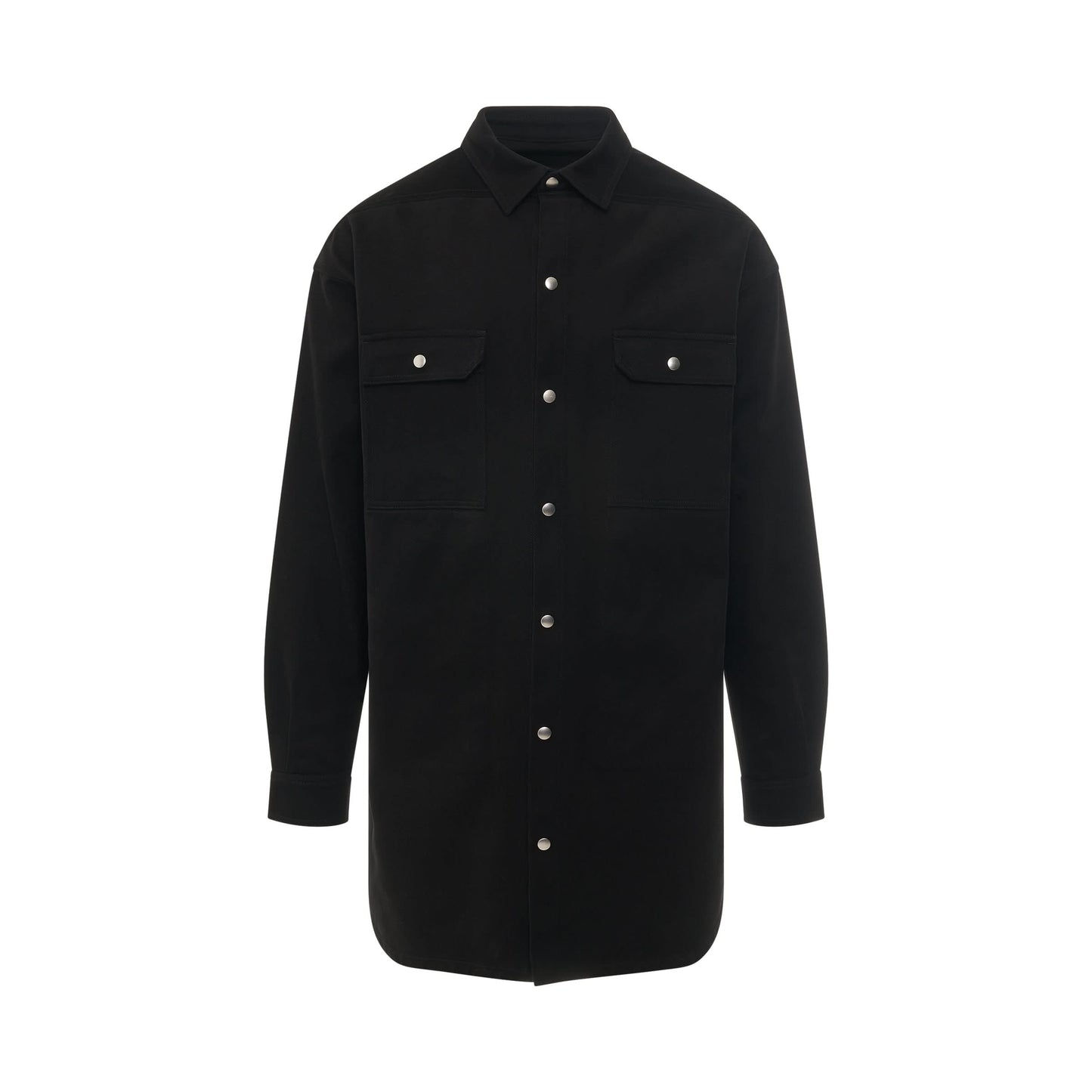 Woven Oversized Outershirt in Black