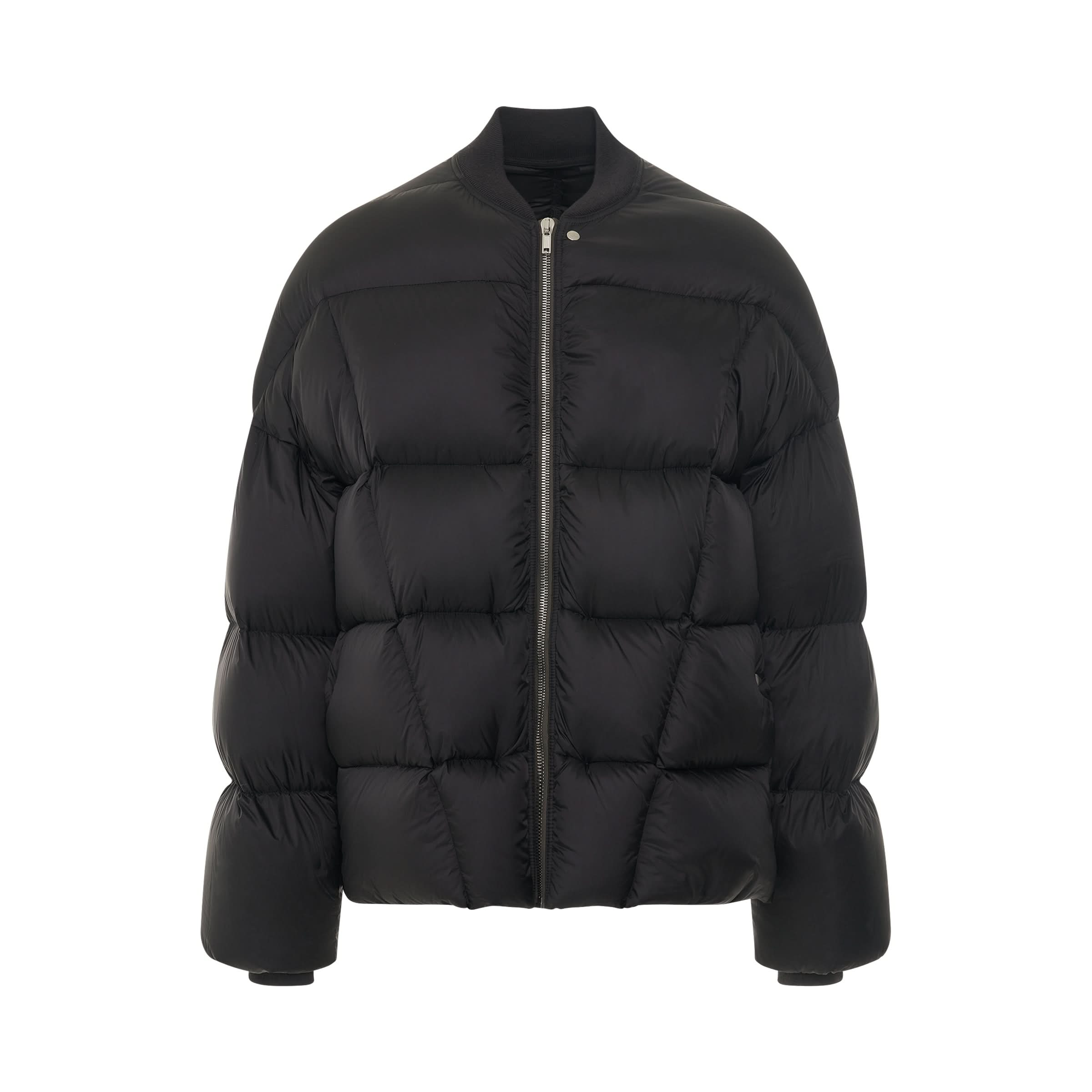 Woven Flight Down Jacket in Black