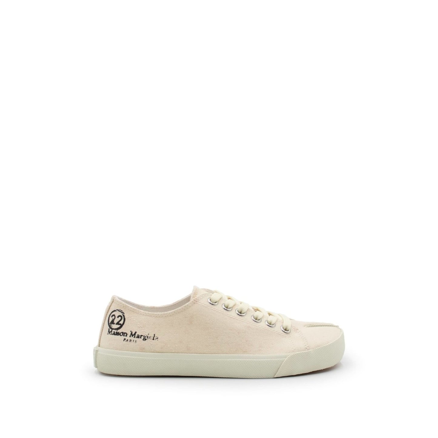 Tabi Toe Low Sneakers in White Sand