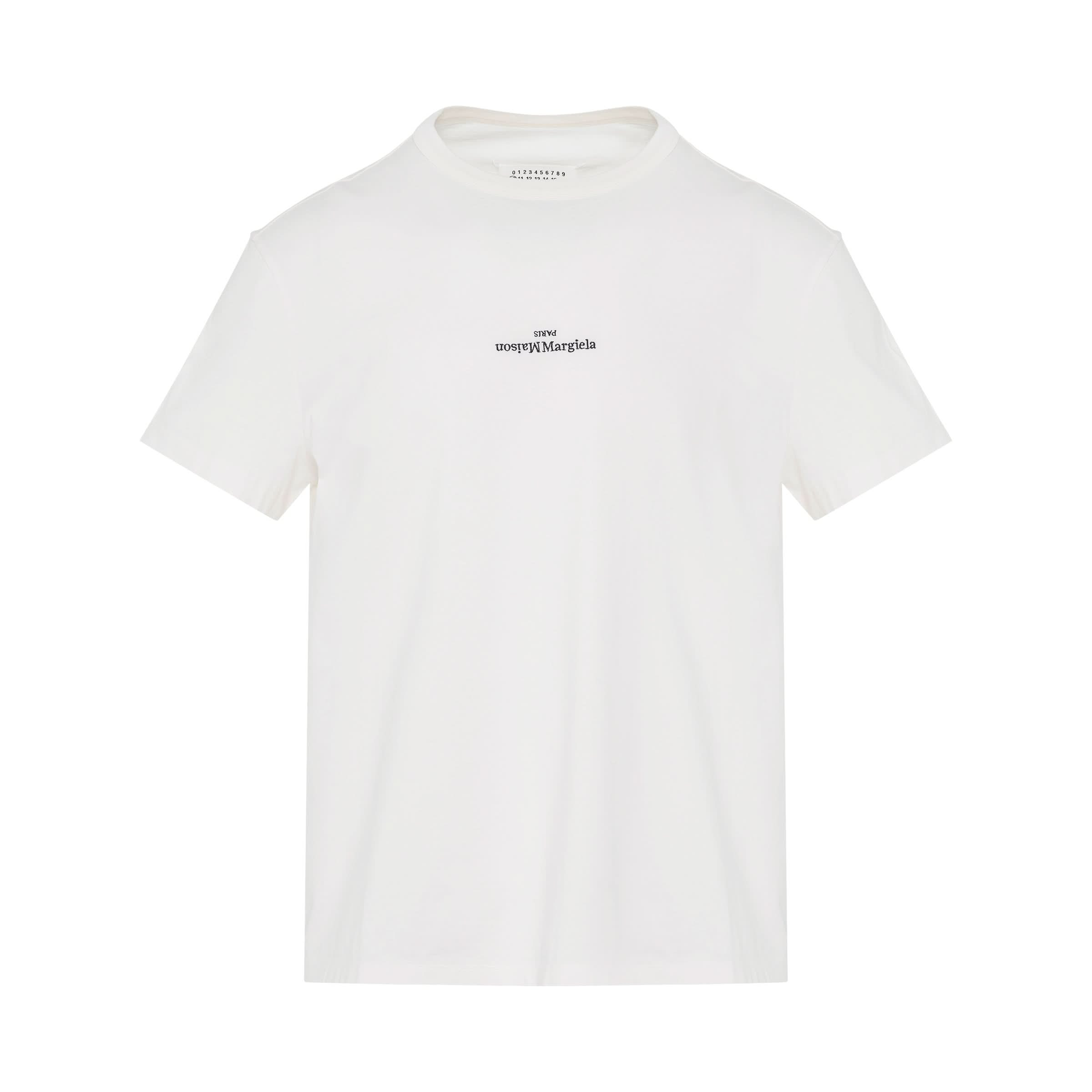 Upside Down Logo T-Shirt in White