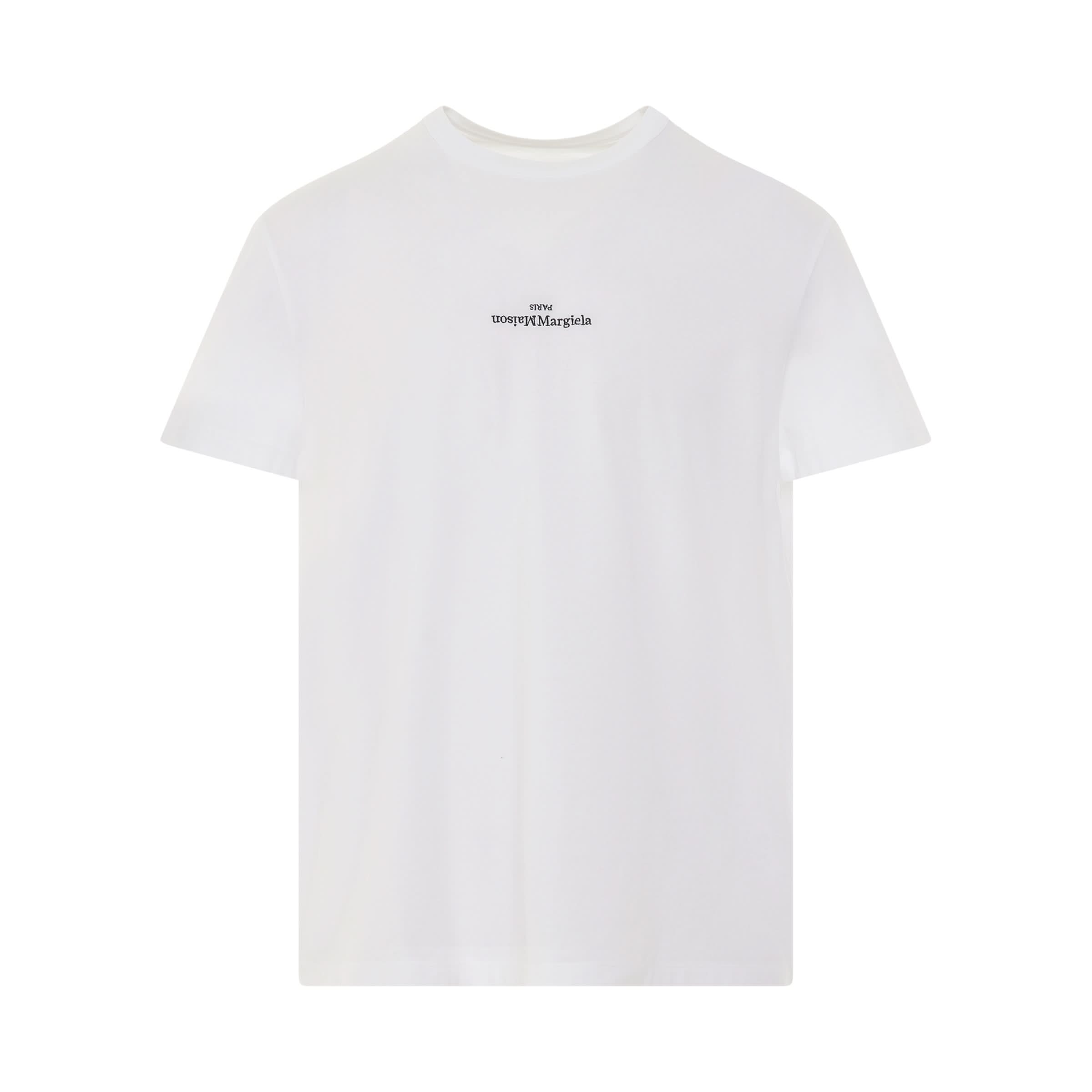 Upside Down Logo T-Shirt in White/Black