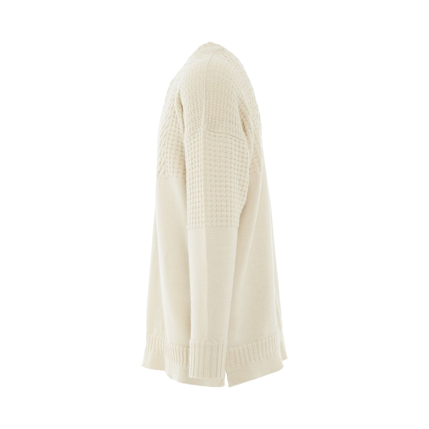 Knit Long Sleeve Sweater in Off White