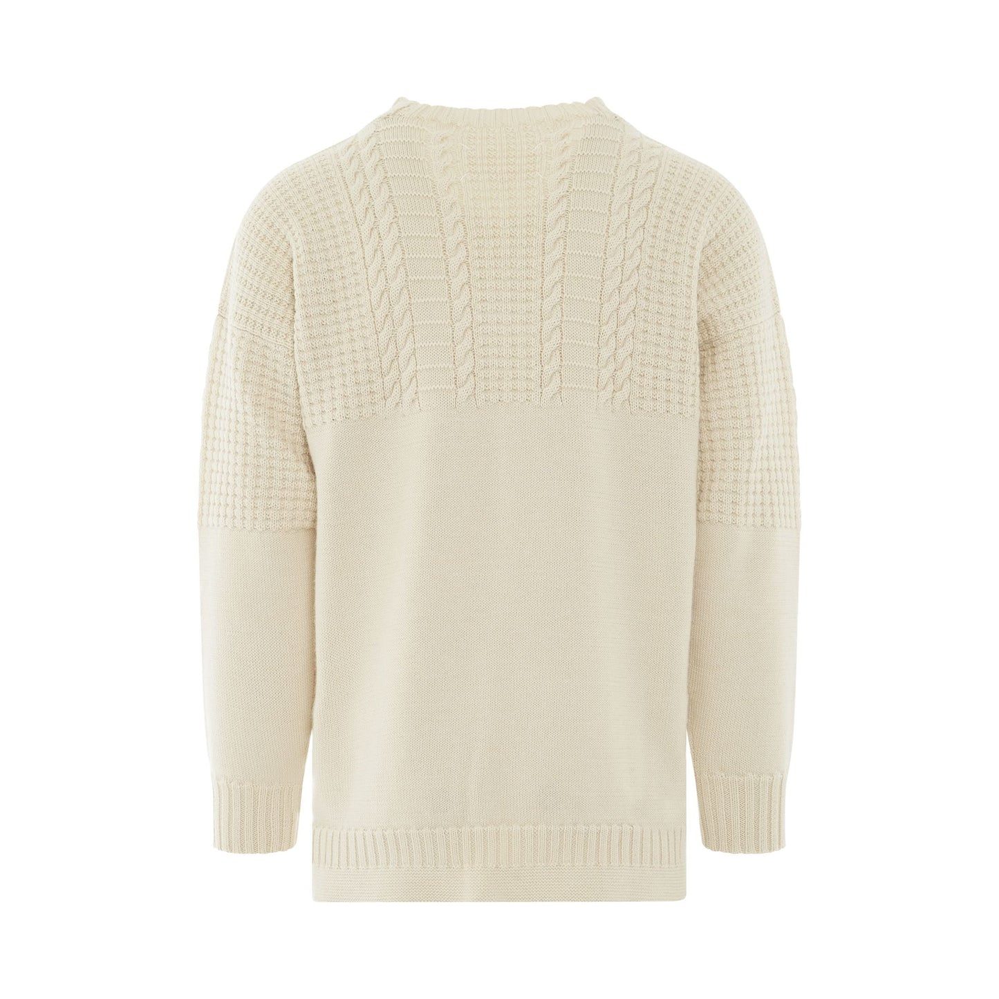 Knit Long Sleeve Sweater in Off White