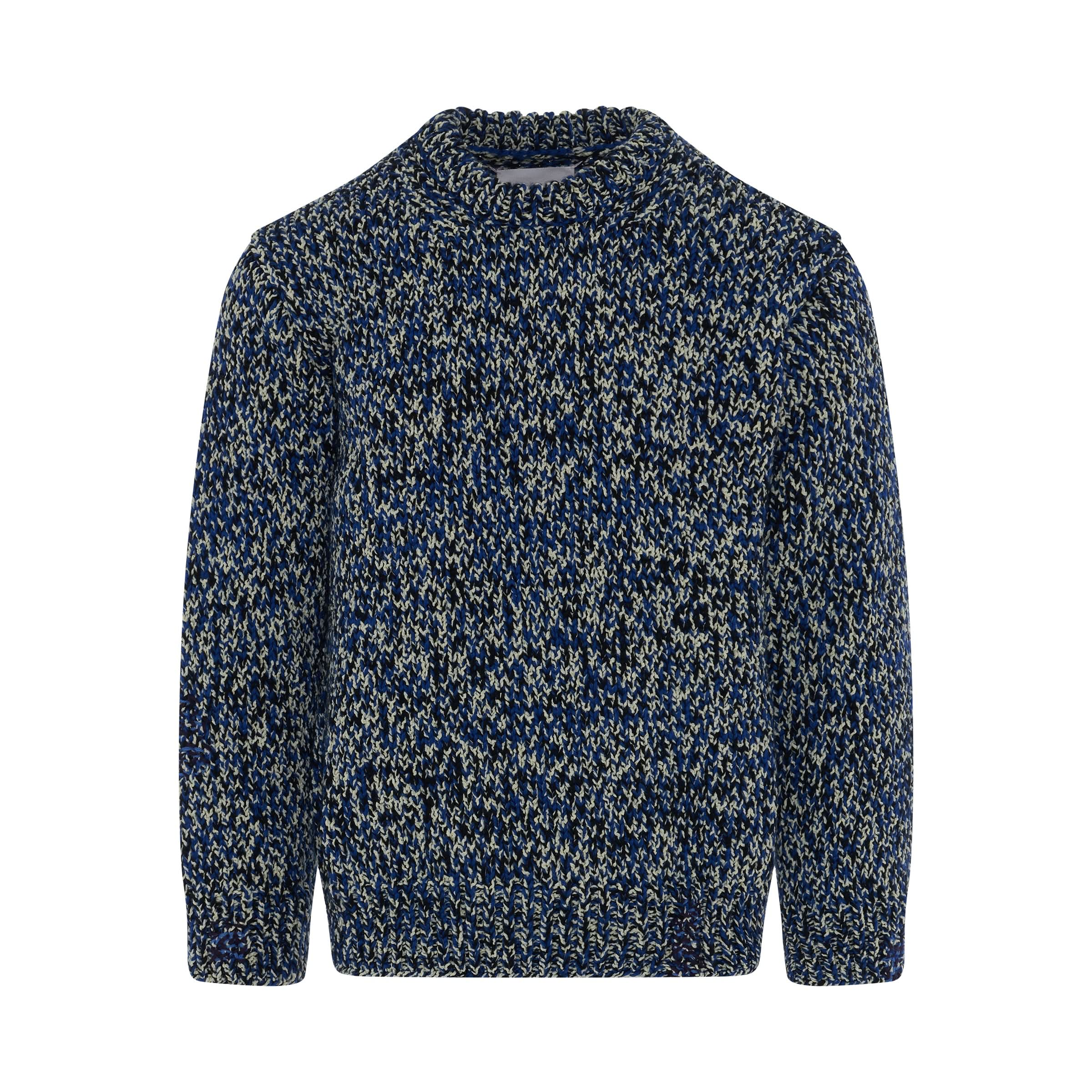 Wool Blend Long Sleeve Sweater in Blue