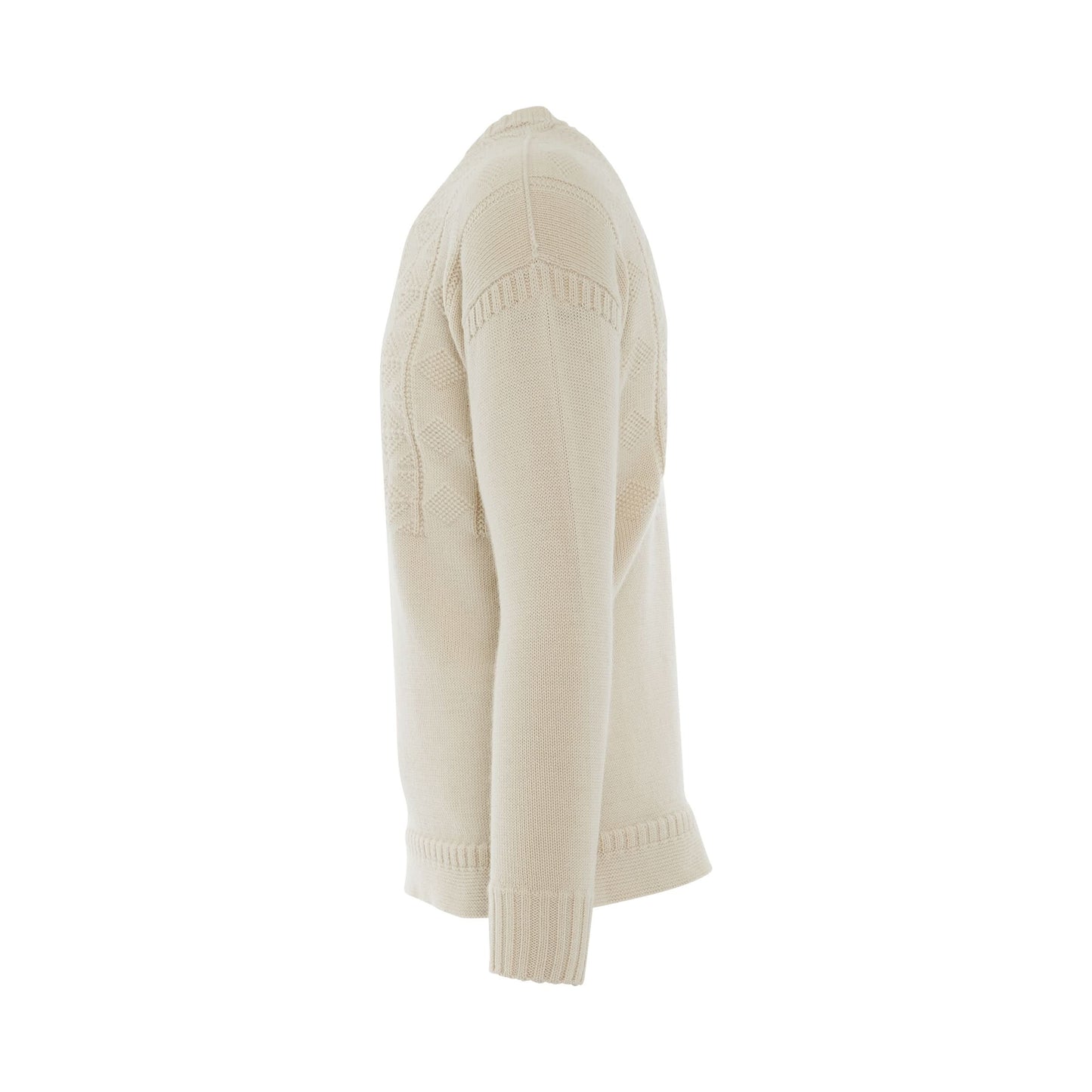 Knit Long Sleeve Pullover in Ecru