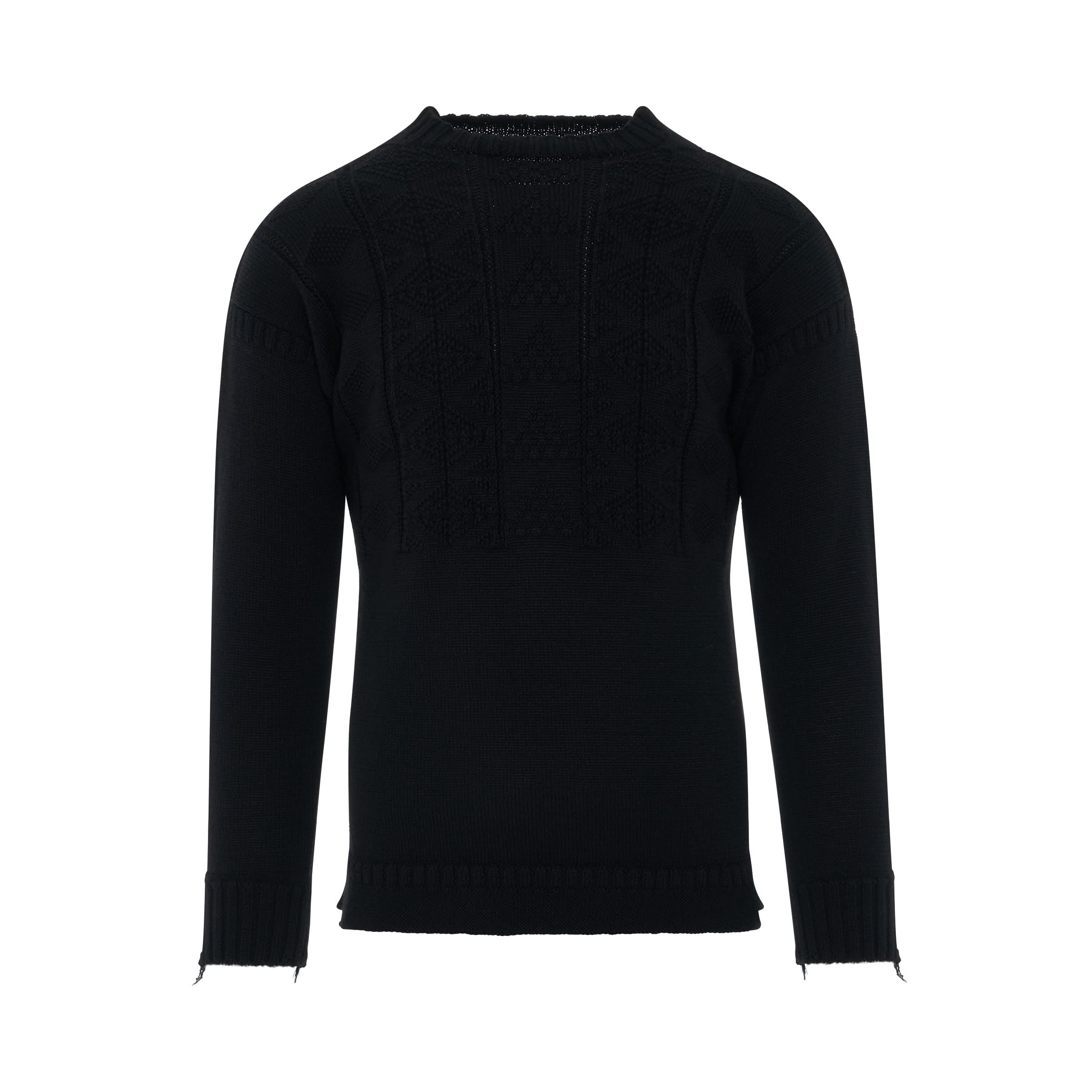 Knit Long Sleeve Pullover in Black