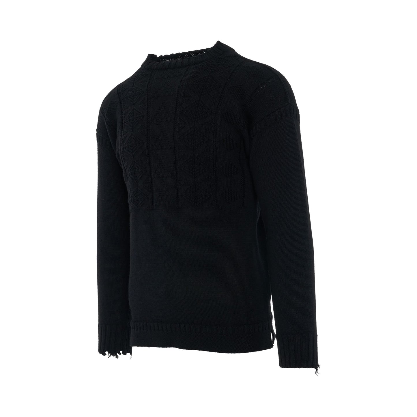 Knit Long Sleeve Pullover in Black