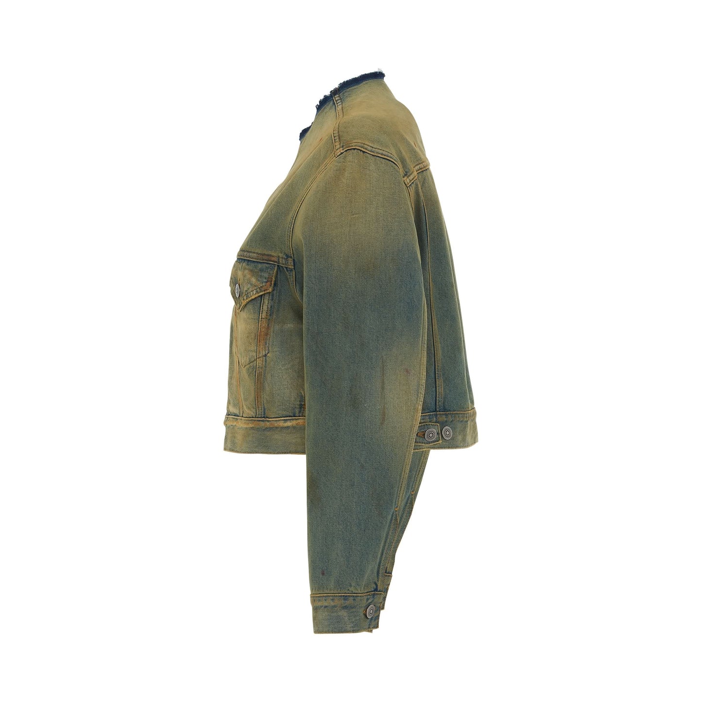 Long Sleeve Sports Jacket in Dirty Denim