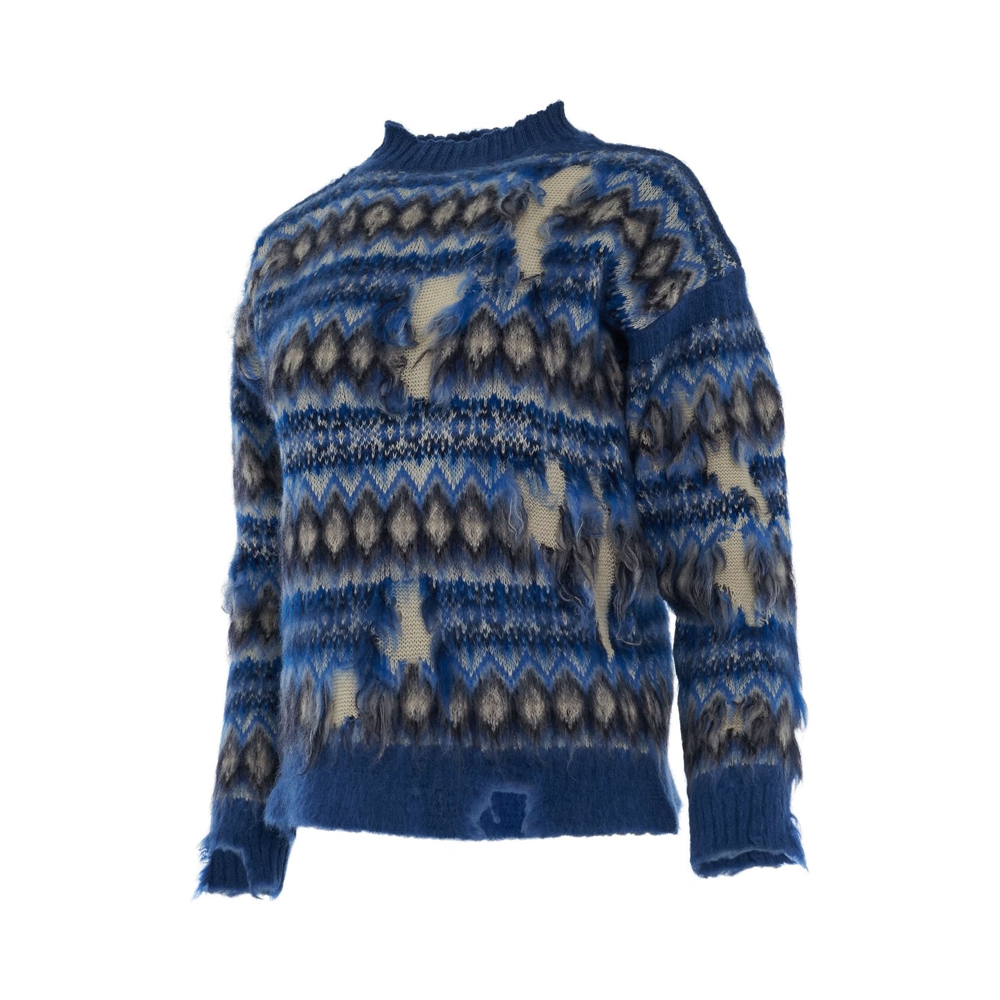 Wool Blend Fairisle Sweater in Blue