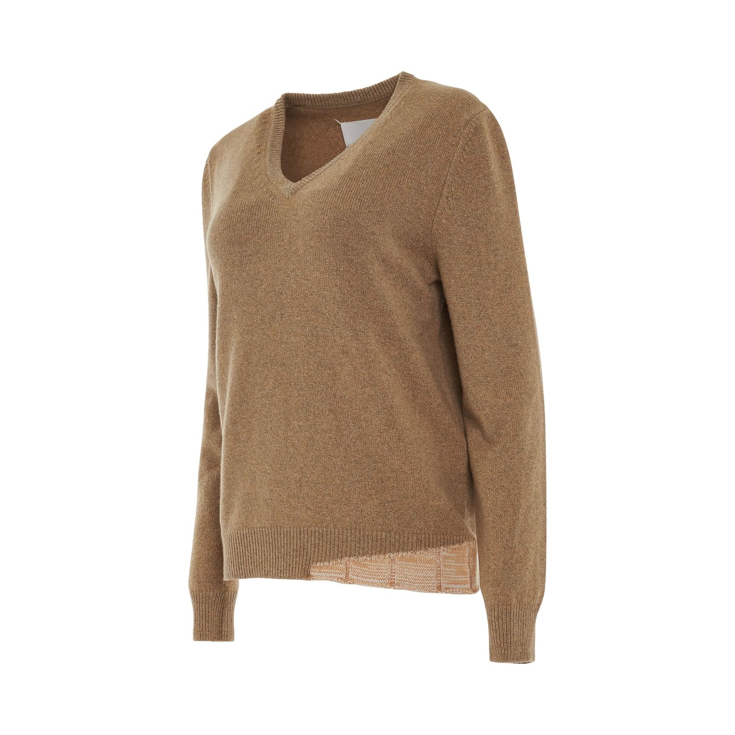 Knit Long Sleeve Pullover in Beige