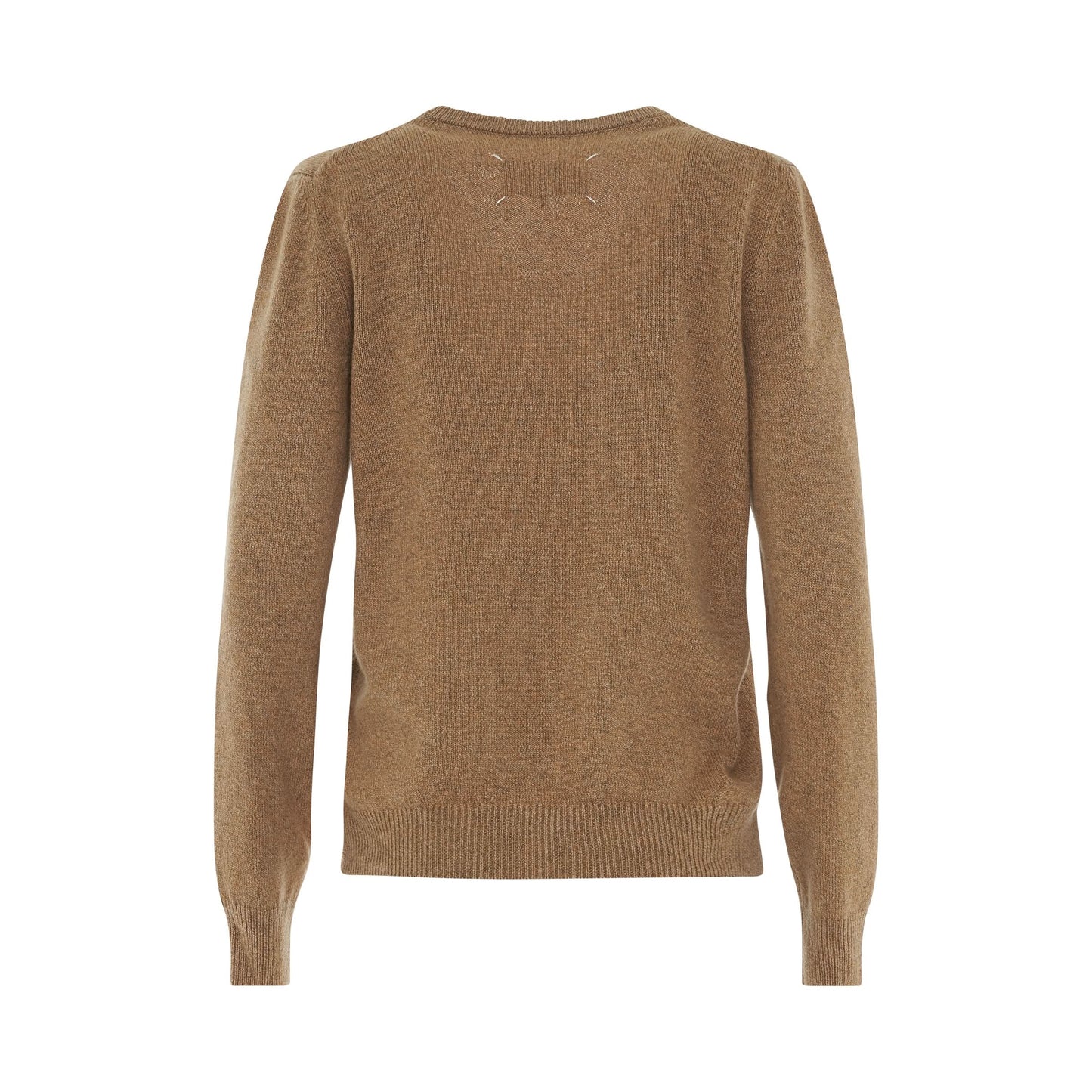 Knit V Neck Pullover in Beige