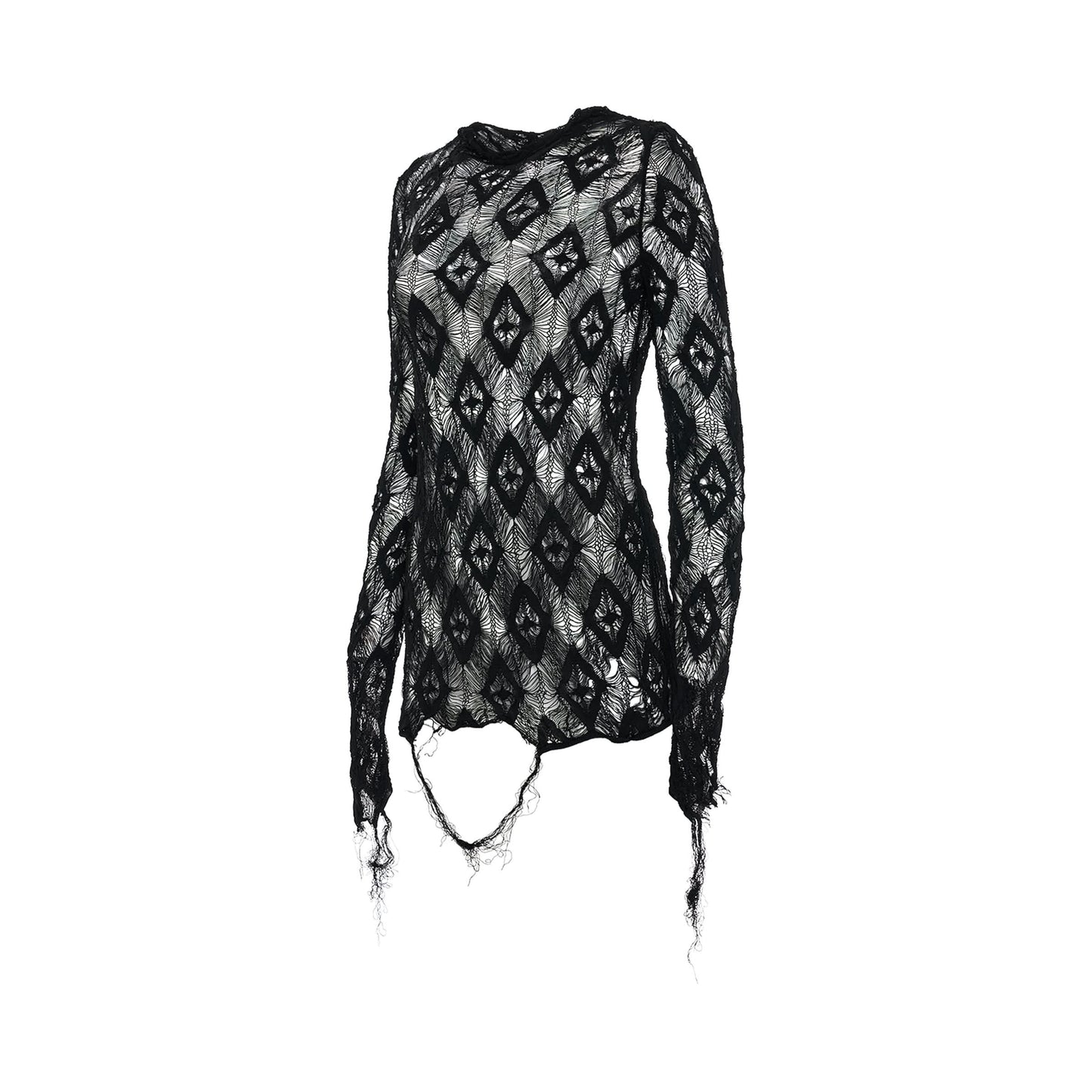 Long Sleeve Knit Pullover in Black