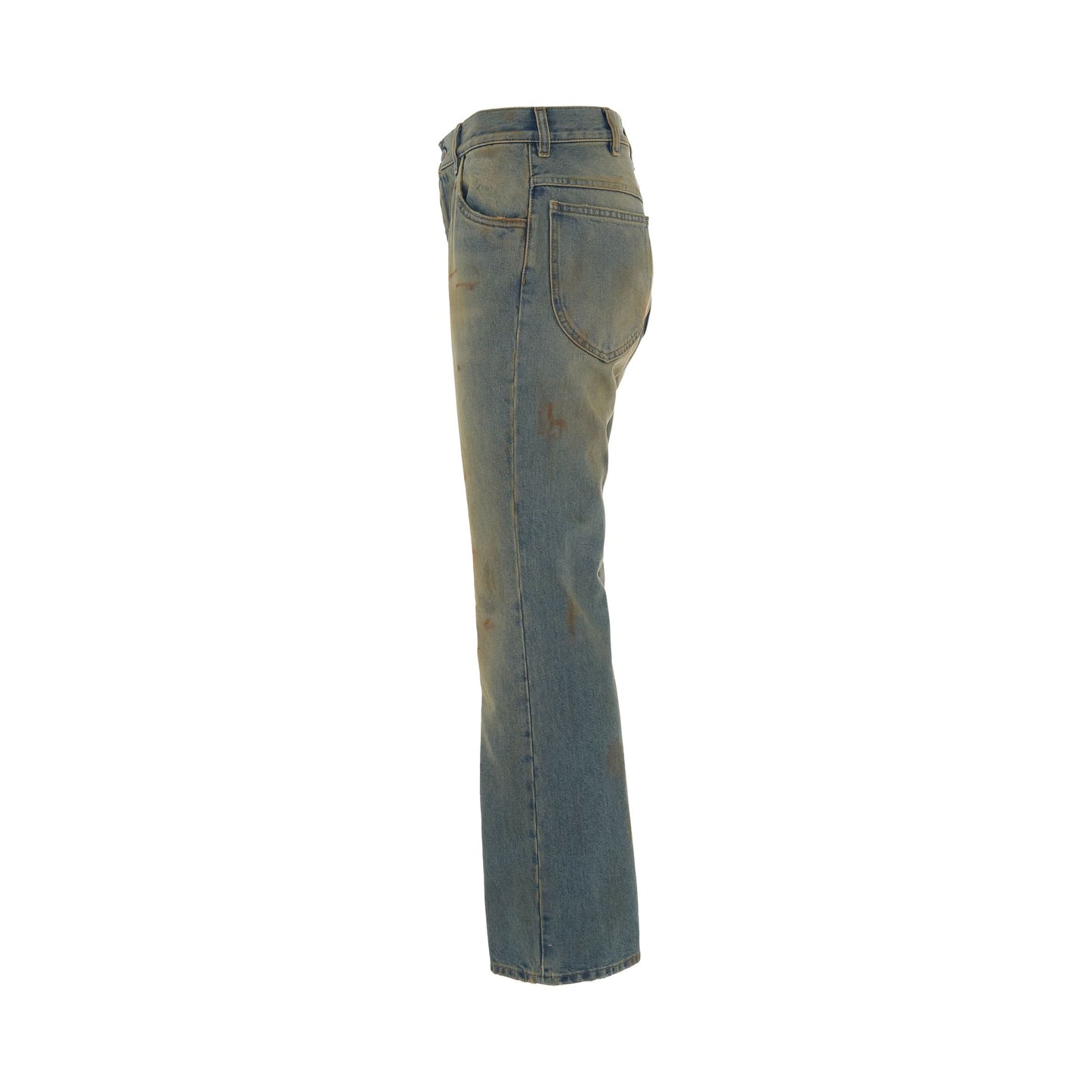 5 Pockets Straight Leg Jeans in Dirty Wash