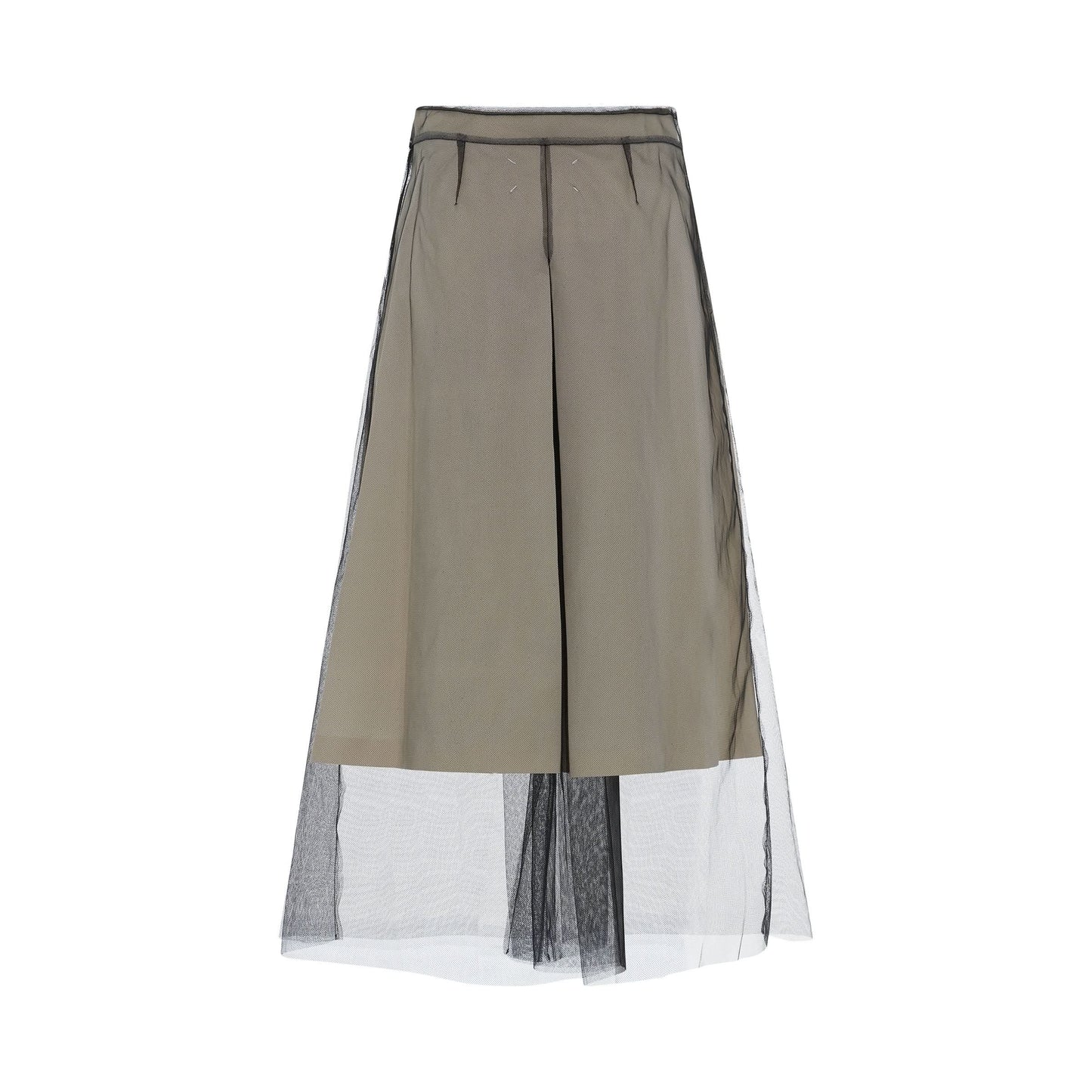 Calico Culottes with Tulle Overlay in Ecru