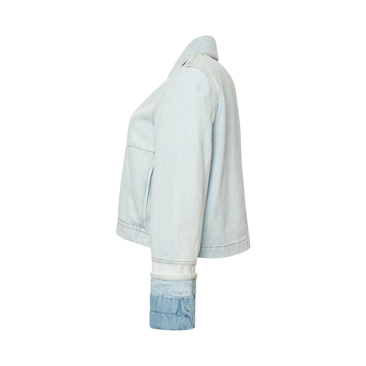 Button Denim Jacket in Light Blue