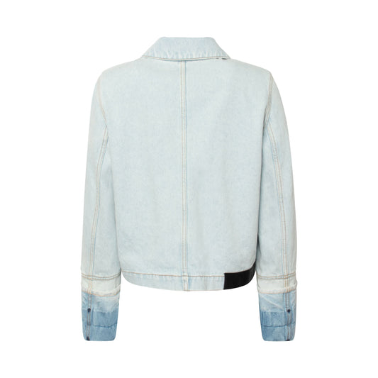 Button Denim Jacket in Light Blue