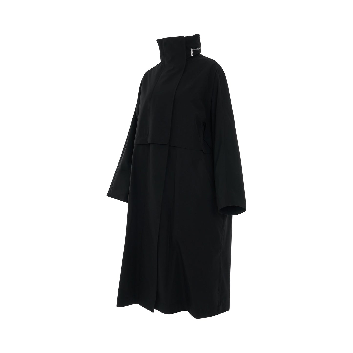 Long Hooded Parka in Black