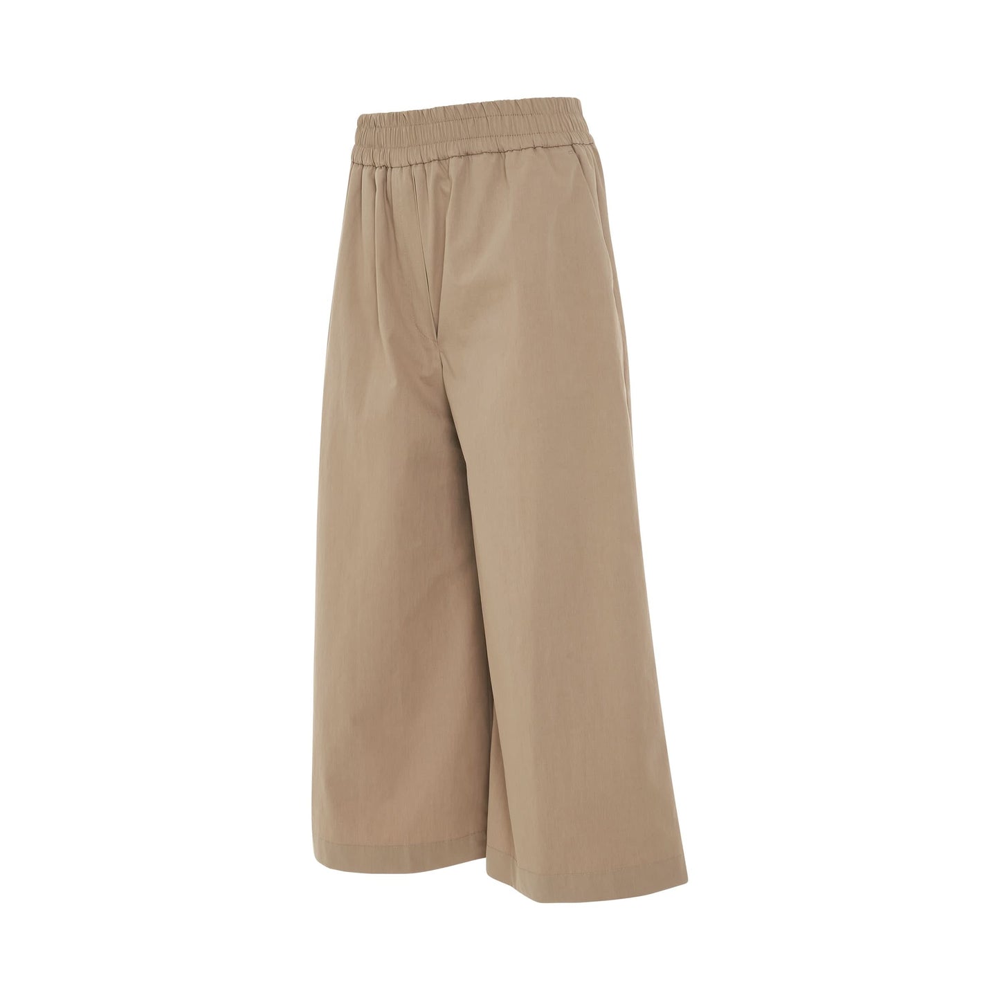 Cropped Cotton Trousers in Sandstone