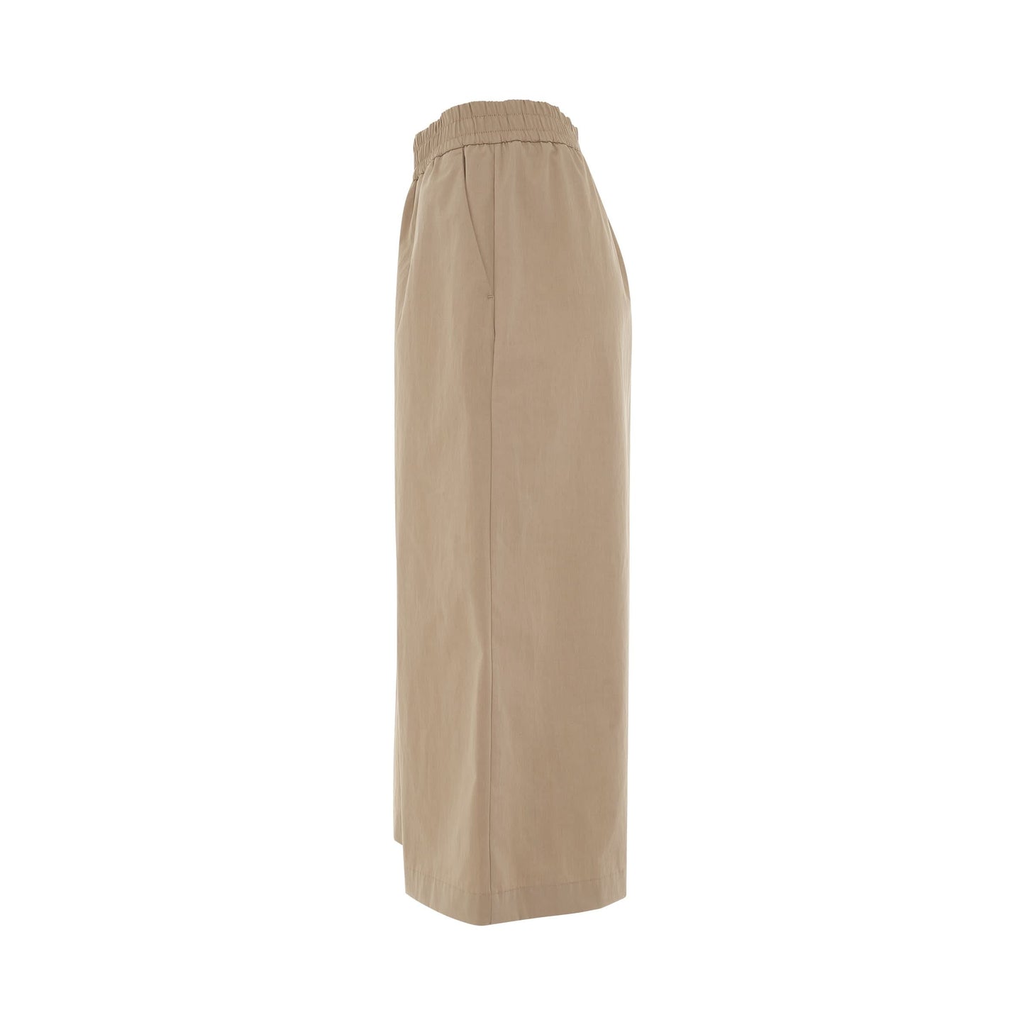 Cropped Cotton Trousers in Sandstone