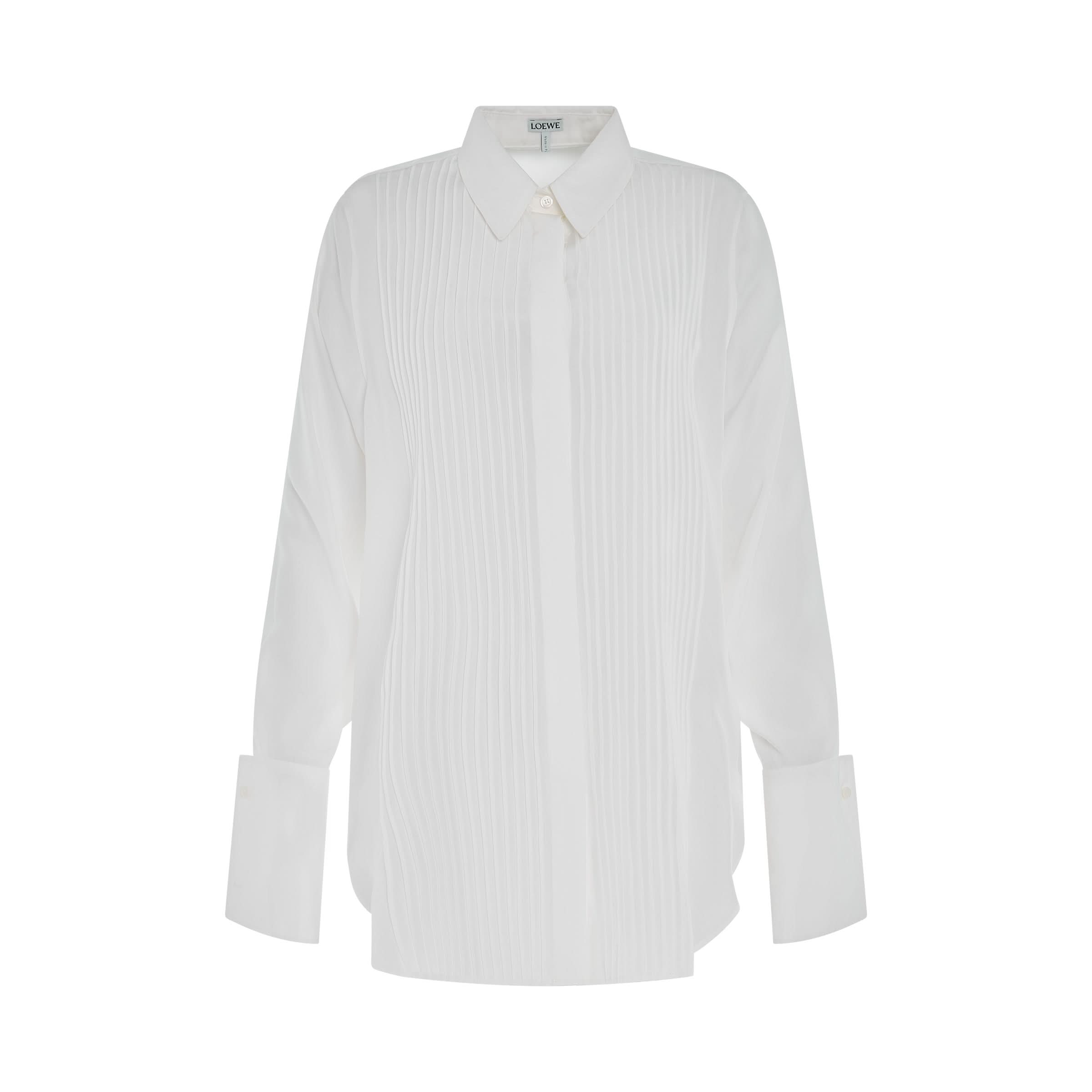 Pintuck Shirt In Ivory