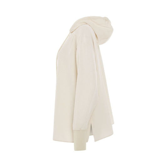 Anagram Jacquard Hooded Shirt in Ivory