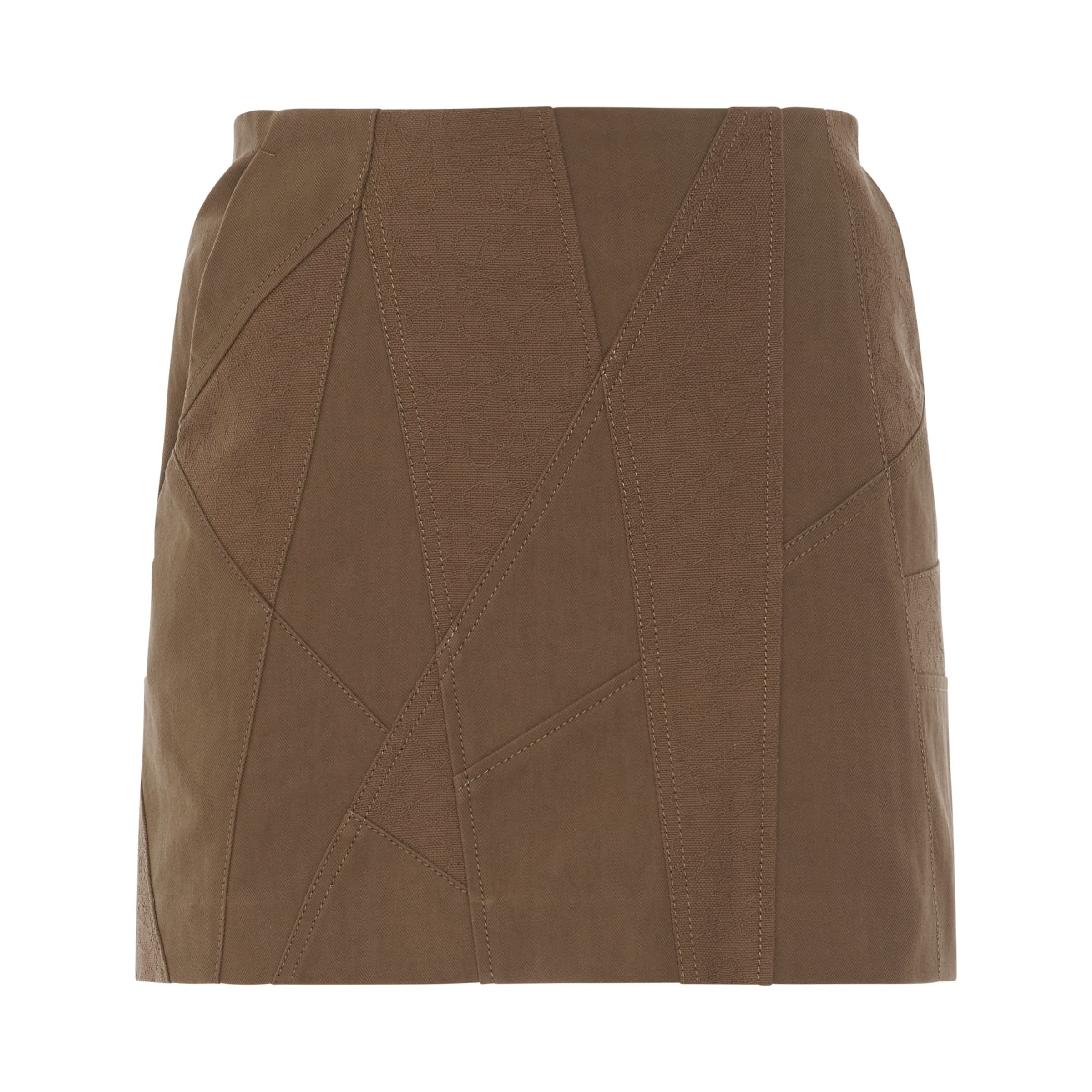 Patchwork Mini Skirt in Sweet Caramel