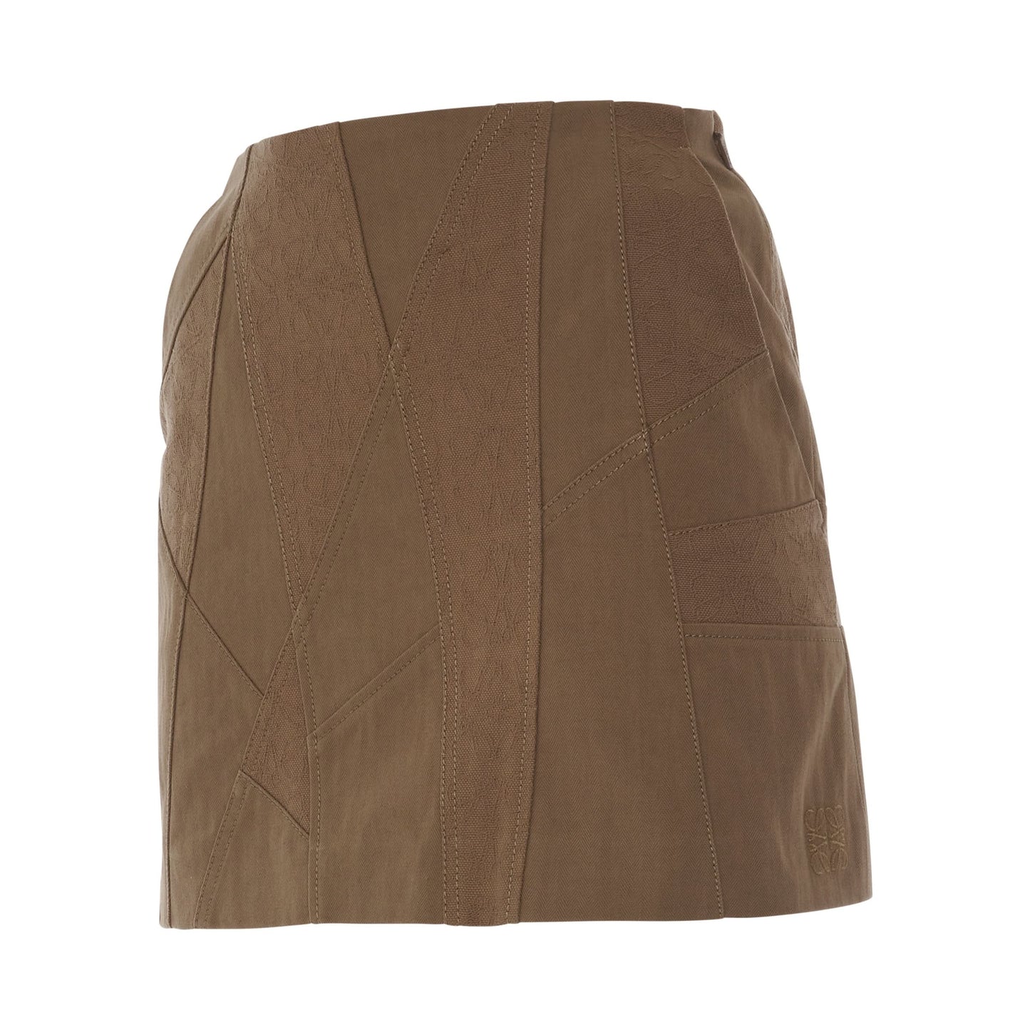 Patchwork Mini Skirt in Sweet Caramel