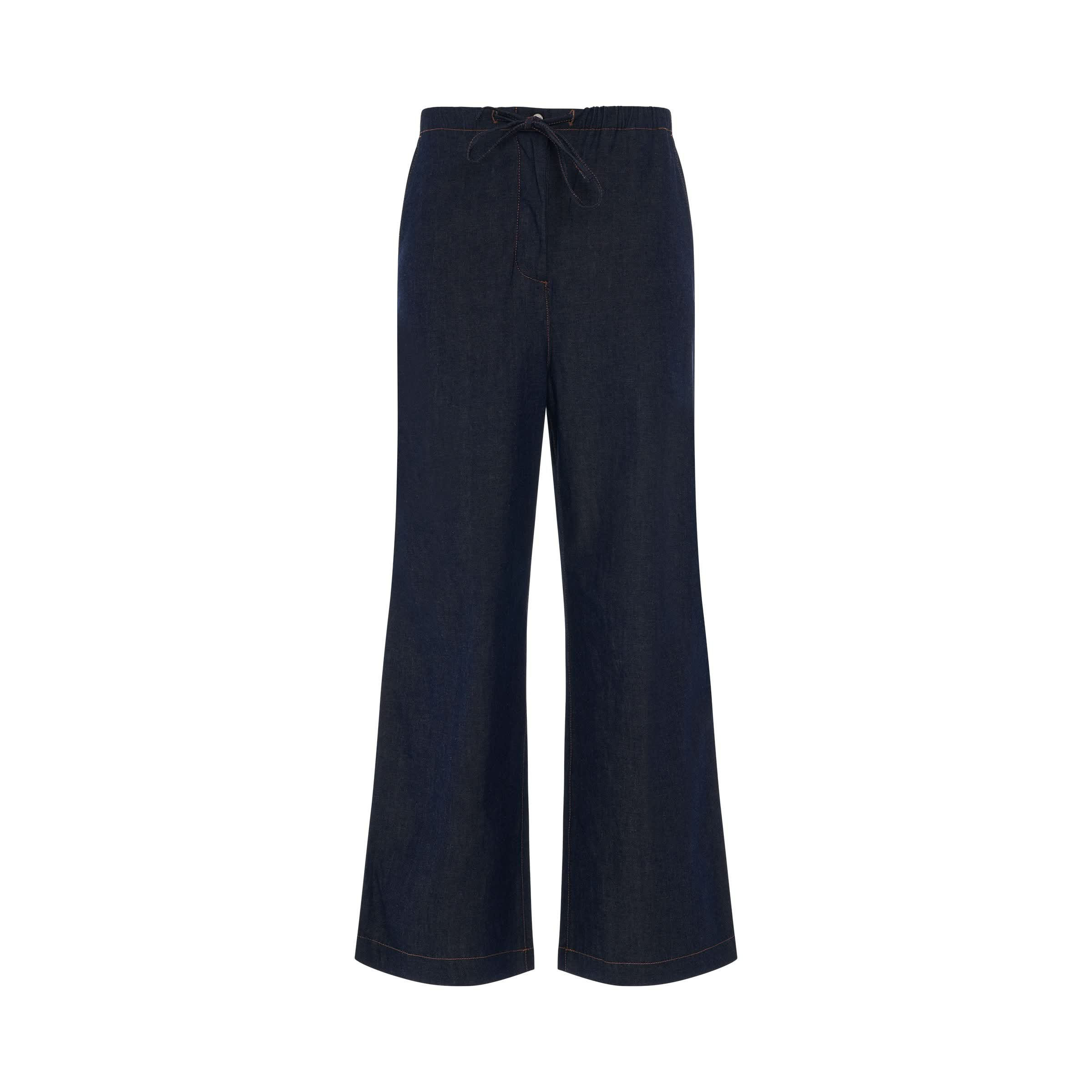 Anagram Drawstring Jeans in Denim Blue