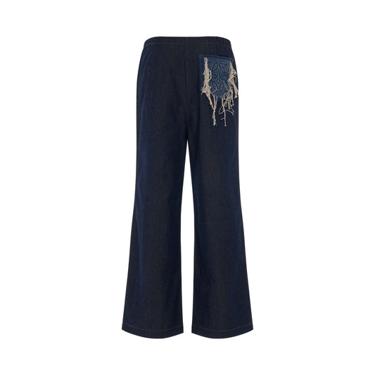 Anagram Drawstring Jeans in Denim Blue