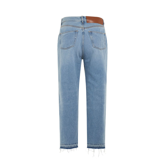 Cropped Jeans in Denim Blue/Light Denim Blue