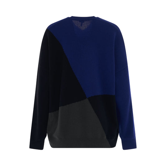 Graphic Oversize Sweater in Navy Blue