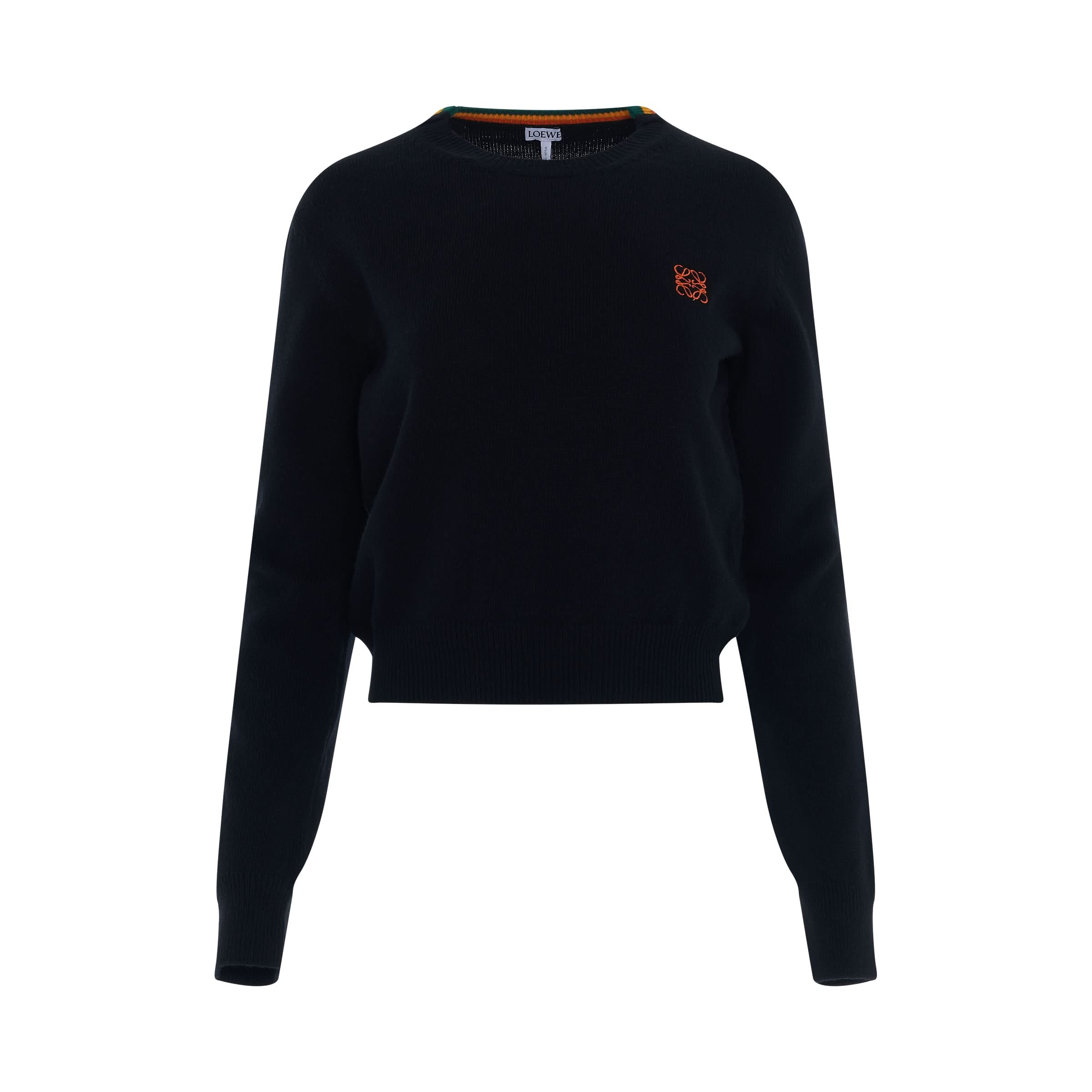 Logo Anagram Cropped Sweater in Black